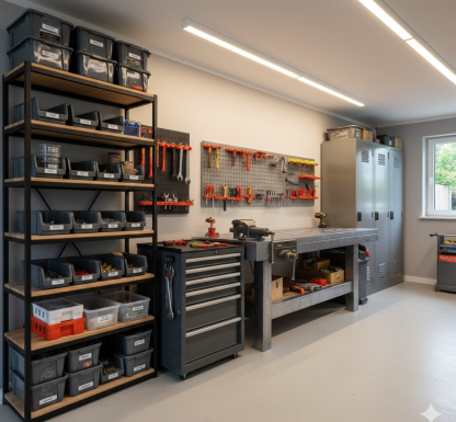 img Как обустроить мастерскую: верстаки, шкафы, стеллажи