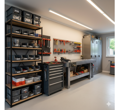 img Как обустроить мастерскую: верстаки, шкафы, стеллажи