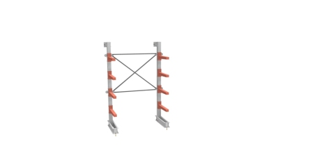 Стеллаж консольный СТ-062 односторонний 4 яруса