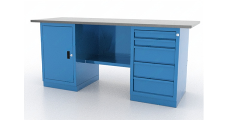 Верстак двухтумбовый 0/5 с металлической столешницей, серия L Ferrum 01.205L