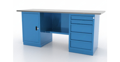 Верстак двухтумбовый 0/5 с металлической столешницей, серия L Ferrum 01.205L