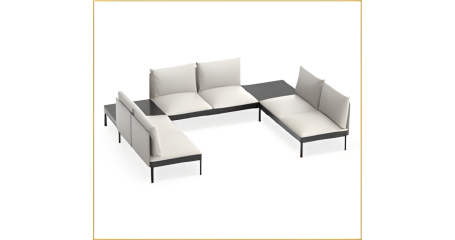 Диван угловой 6-местный с боковыми столешницами NAURA