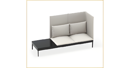 Диван высокий 2-местный с боковой столешницей NAURA