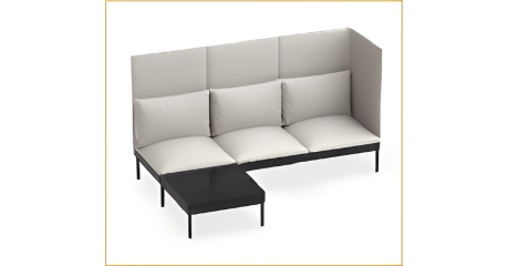 Диван высокий 3-местный с боковой столешницей NAURA