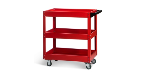 RUNTEC RT-3R Тележка с тремя открытыми полками, красная