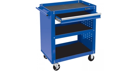 Тележка открытая, 3 полки и ящик, синяя МАСТАК 520-01580B