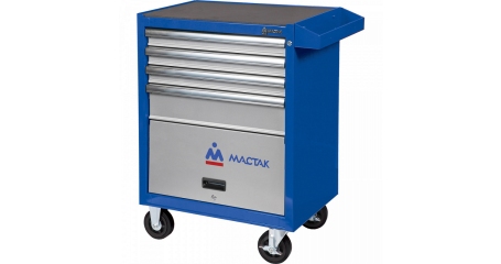 Инструментальная тележка МАСТАК 522-04581MB серии ОПТИМА, 4 полки и отсек, синяя