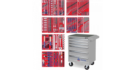 Инструментальная тележка с набором инструментов МАСТАК "ЭКСПЕРТ" 52-06323G, 323 предметов