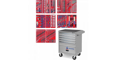 Инструментальная тележка с набором инструментов МАСТАК "ЛИДЕР" 52-05270G, 270 предметов