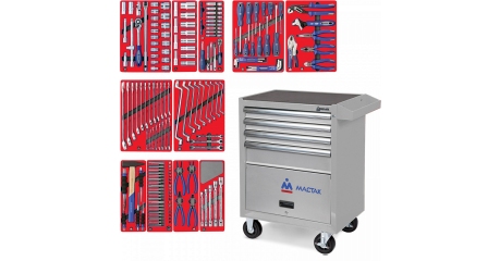 Инструментальная тележка с набором инструментов МАСТАК "МАСТЕР" 52-04205G, 205 предметов
