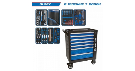 Металлическая тележка с инструментом 