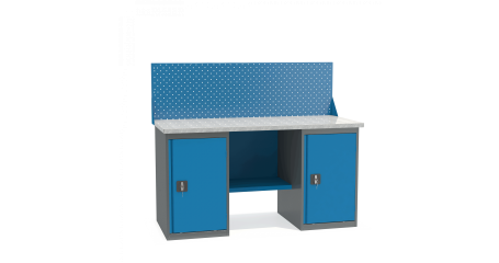 Металлический верстак с двумя тумбами ВТ2-1.6