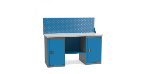 Металлический верстак с двумя тумбами ВТ2-1.6