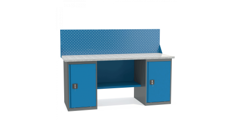 Металлический верстак с двумя тумбами ВТ2-1.9