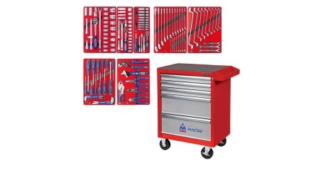 Набор инструментов СТАРТ в красной тележке 161 предмет МАСТАК 52-05161R