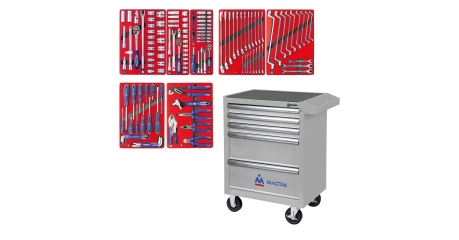 Набор инструментов СТАРТ в серой тележке 161 предмет МАСТАК 52-05161G