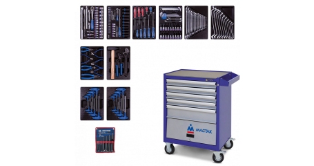 Инструментальная тележка с набором инструментов 173 предмета KING TONY 932-000AMB