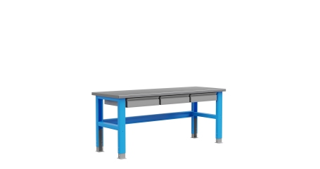 Стол металлический промышленный 3 выдвижных ящика 2000 мм Верстакофф ® PLC 20.111