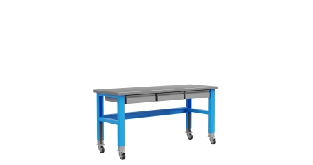 Стол металлический промышленный 3 выдвижных ящика 2000 мм Верстакофф ® PLC 20.111-М