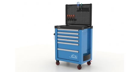 Тележка инструментальная 6 ящиков Premium с держателями инcтрумента аксессуарами и перфорированной панелью Ferrum 12.306/3