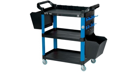 Тележка инструментальная с пластиковыми полками (состоит из 2 коробок) синяя NORDBERG T3B