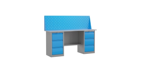 Верстак слесарный двухтумбовый с экраном Верстакофф ® SLF 181.33.2-1