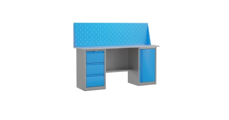 Верстак слесарный двухтумбовый с экраном Верстакофф ® SLF 181.37.2-1