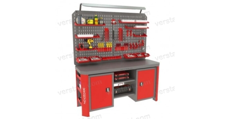 Верстак из металла с двойным экраном Гефест-ВС-101-ЭДО