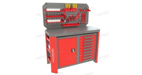 Верстак металлический двухтумбовый с тумбой Гефест-ВС-19-ЭП