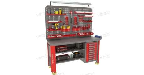 Верстак с двойным экраном и регулируемыми ножками Гефест-ВС-009-ЭДОБ