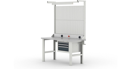 Верстак серии TITAN с подвесной тумбой с 3 ящиками и комплектующими Ferrum 41.22300/1