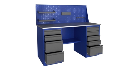 Верстак двухтумбовый с экраном Верстакофф ® PROFFI 216 Д4 Д5 Э