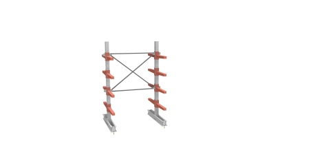 Стеллаж консольный СТ-062 двойной 4 яруса