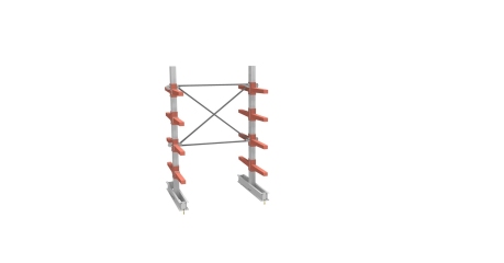 Стеллаж консольный СТ-062 двойной 4 яруса