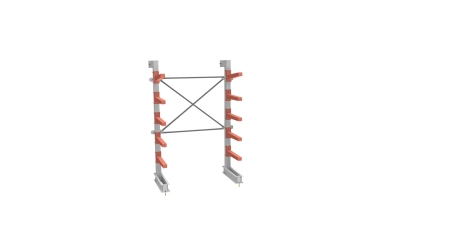 Стеллаж консольный СТ-062 односторонний 5 ярусов