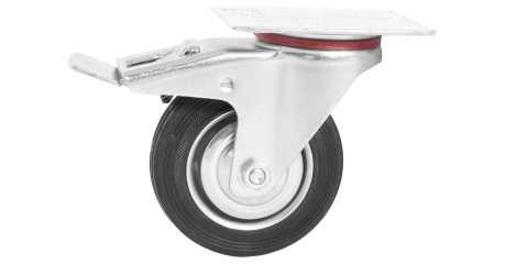 TT6-RW Колесо D-100мм поворотное с тормозом для тележки Thorvik